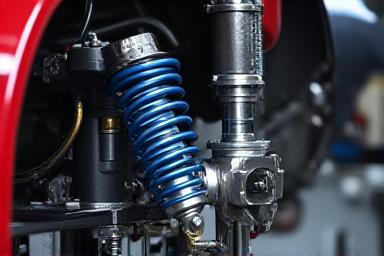 調整中の高性能サスペンションシステム